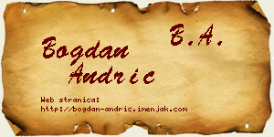 Bogdan Andrić vizit kartica